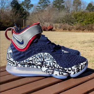 Nike Lebron 17 Graffiti Cold Blue Sz 7 Women’s